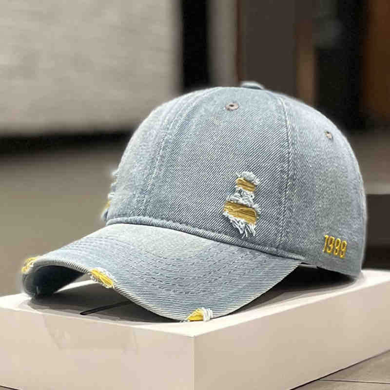 Unisex Geschädigte Denim Baseballcap Brehn