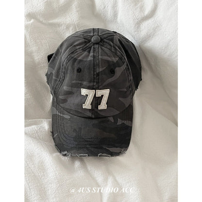 Damen Distressed Camouflage Baseball Cap Brehn