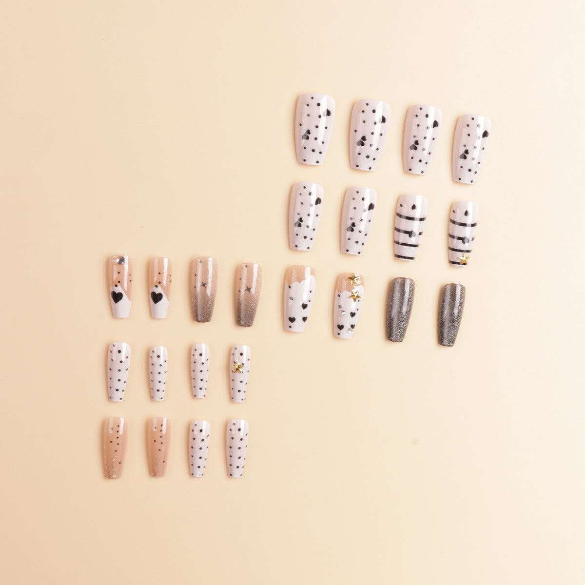 Mit Strass verziert, Press-On Nagelset Brehn