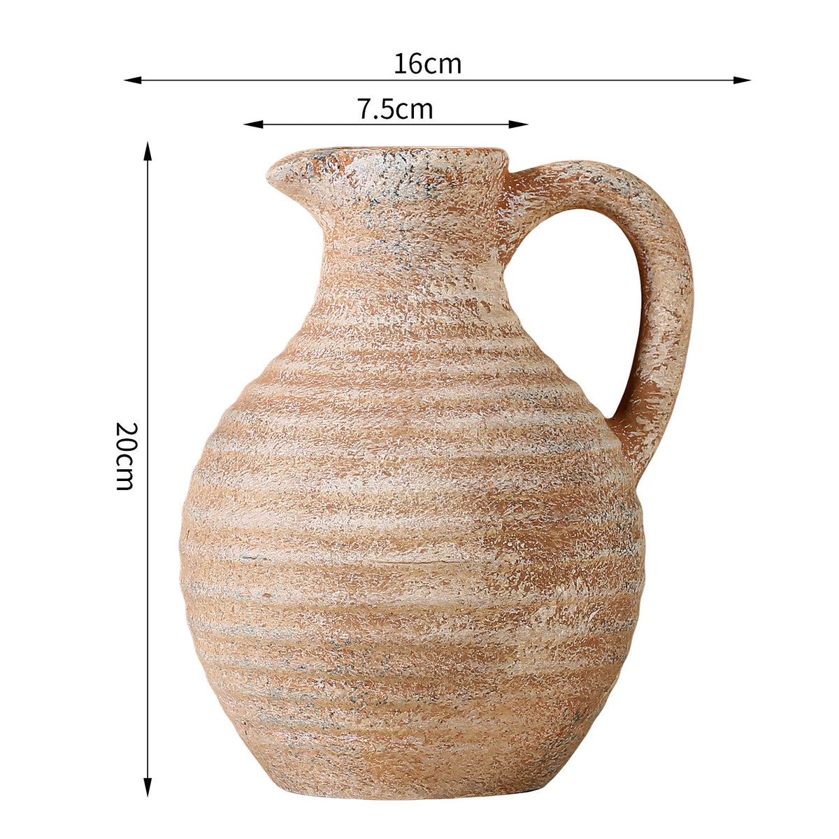 Handgefertigte Keramikvase mit Rippenstruktur Brehn