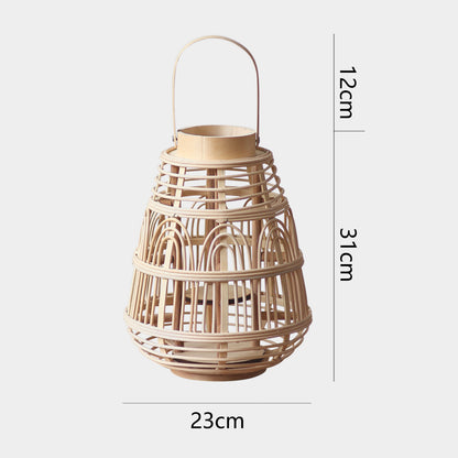Handgefertigte Rattan-Laterne Brehn