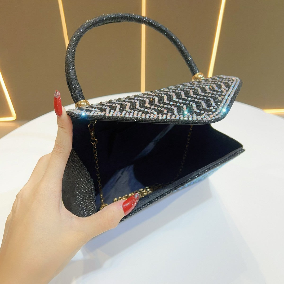 Rhinestone-beschichtete Abend-Handtasche