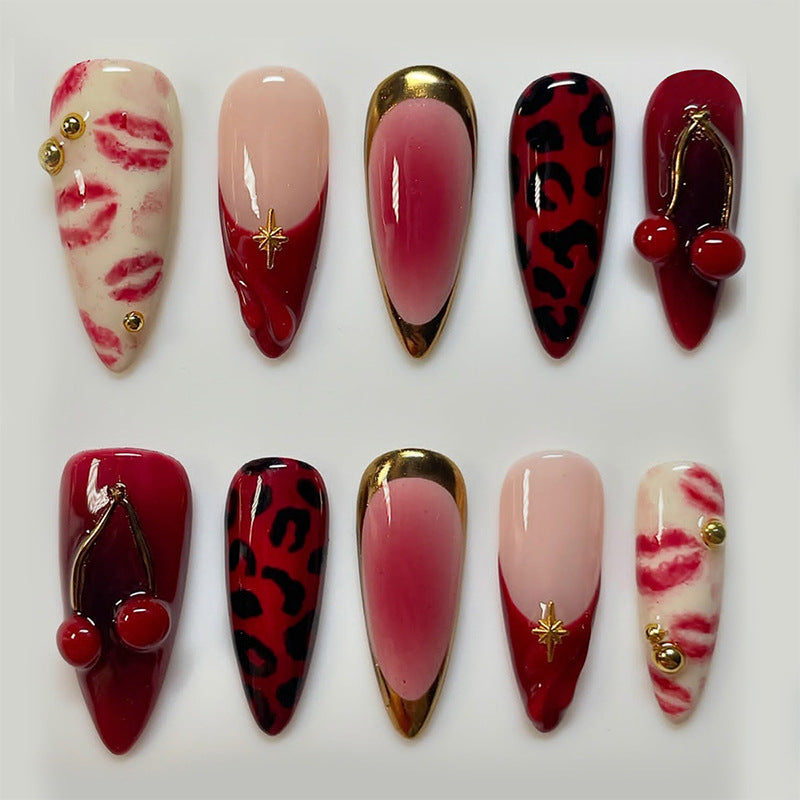 Künstlerisches gemischtes Design Press-On-Nagelset Brehn