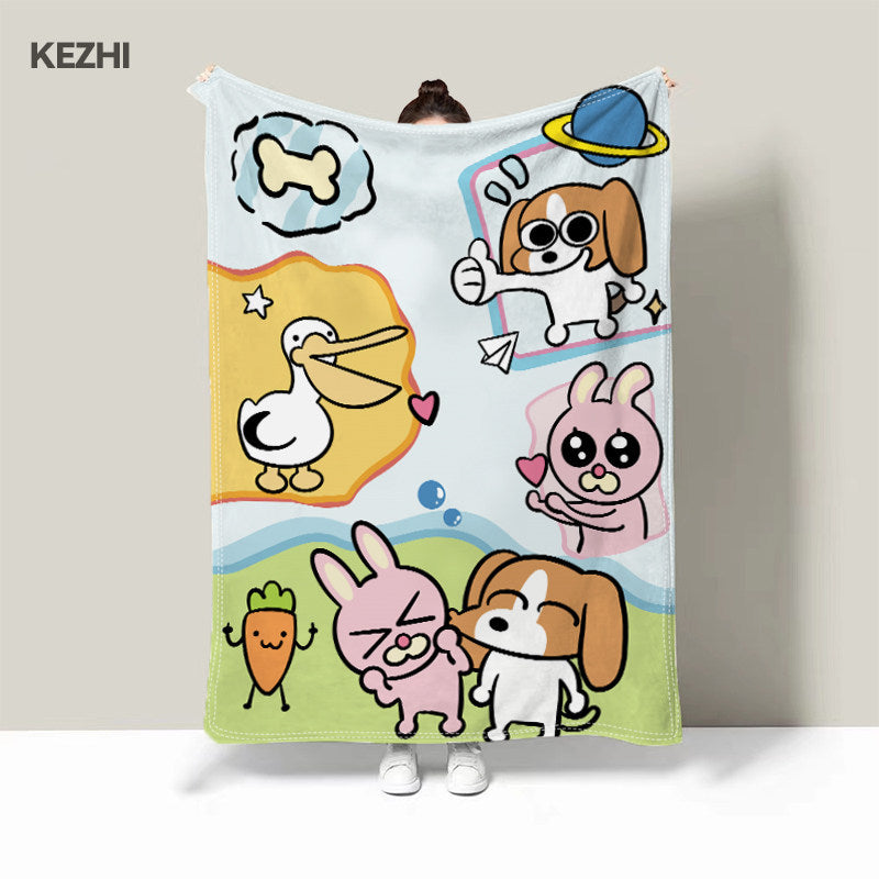 Süßes Cartoon-Hund-Themen-Fleece-Decke