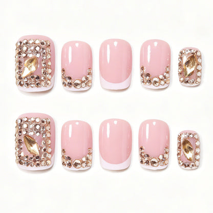 Elegante dekorative Press-On Nagelkunst Brehn