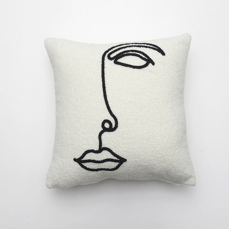 Minimalistisches Gesicht Design Wurfkissen