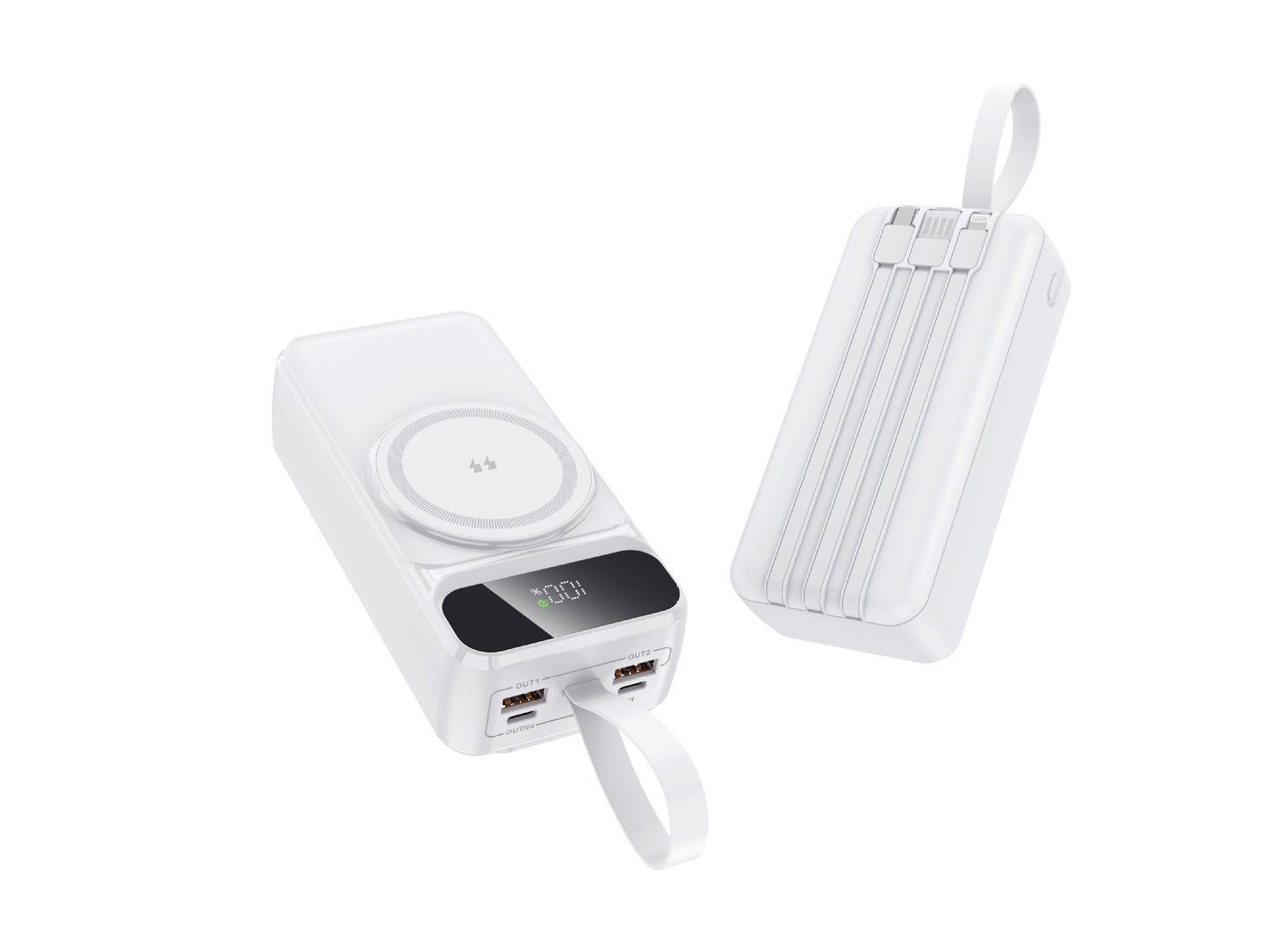 Tragbare Wireless Powerbank mit Intelligentem Lade-Management und Digitaler Anzeige Brehn
