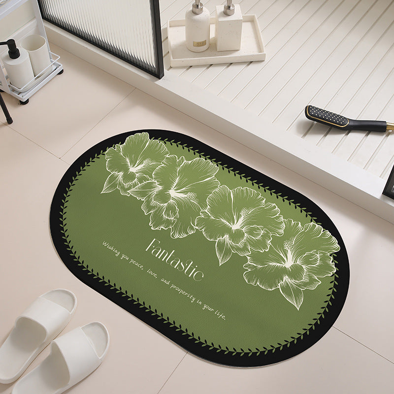 Florales Design Antirutsch-Badew Mat Brehn
