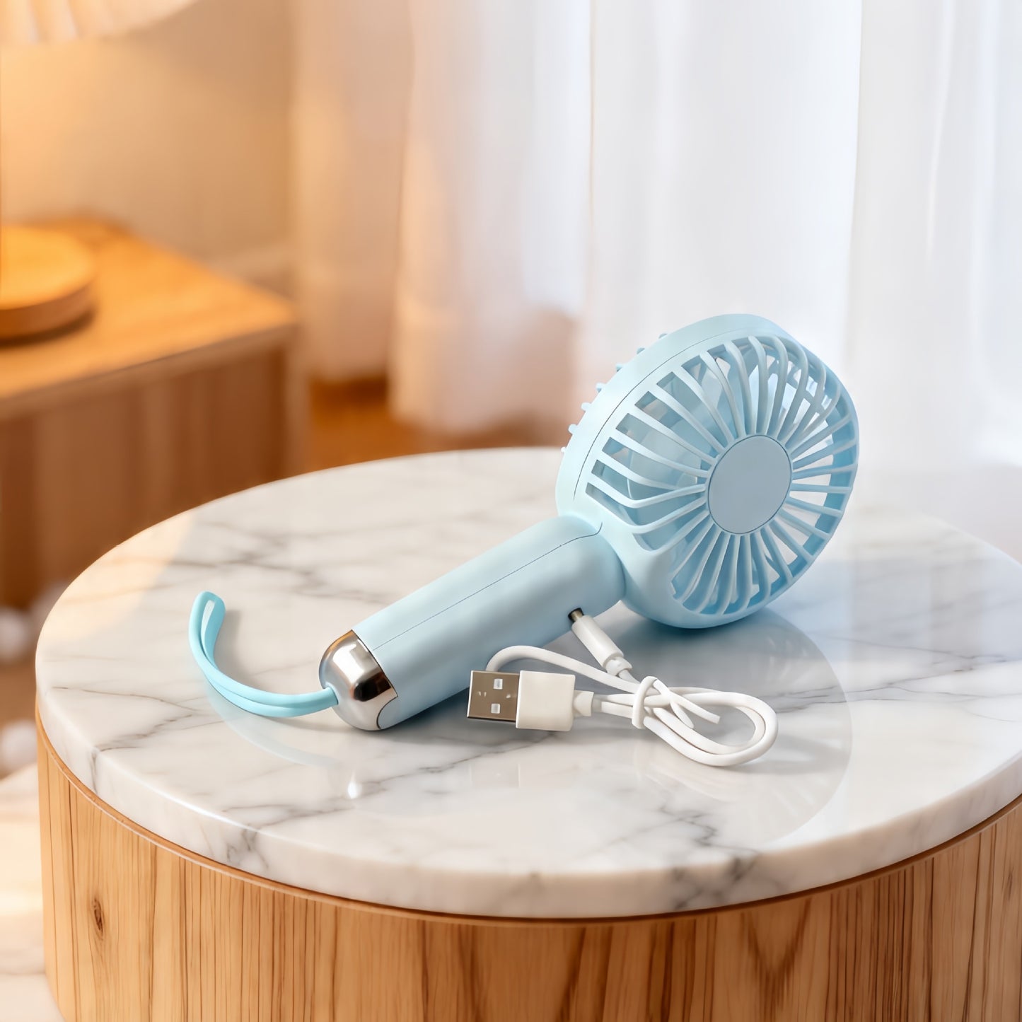 Damen Tragbarer Handventilator mit USB-Anschluss und variabler Geschwindigkeitsregelung Brehn