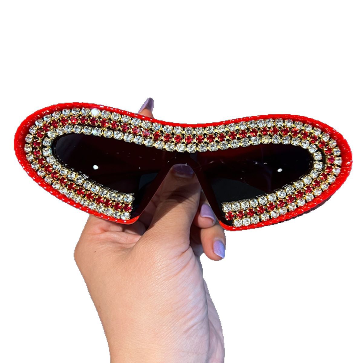 Damen Glamouröse Sonnenbrille mit funkelndem Kristallrahmen Brehn 1780939152