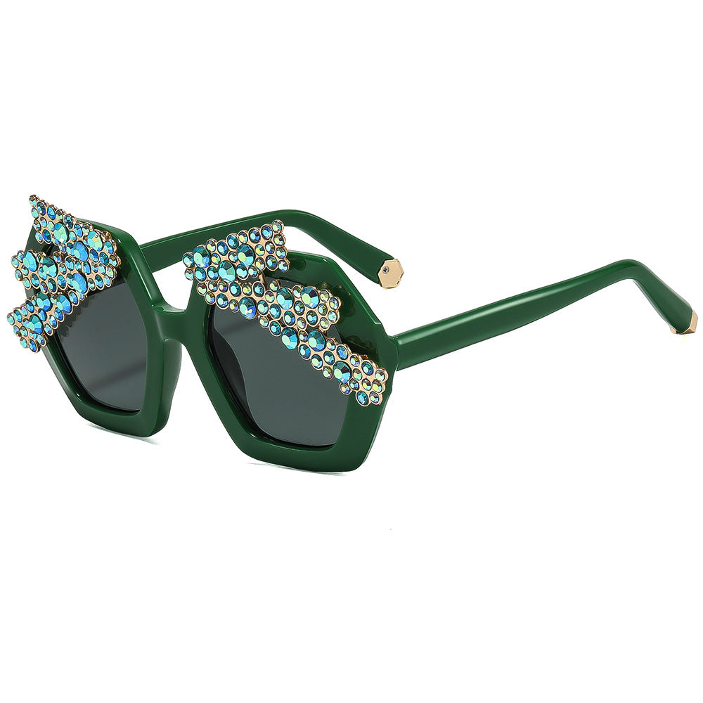 Damen Statement-Sonnenbrille mit funkelndem Kristallrahmen Brehn