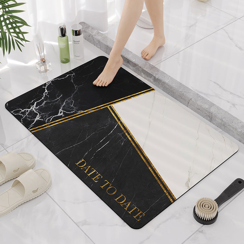Elegante Marmor Design Badezimmermatte Brehn