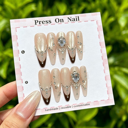 Anpassbare Glitter-Akzent Press-On Nägel