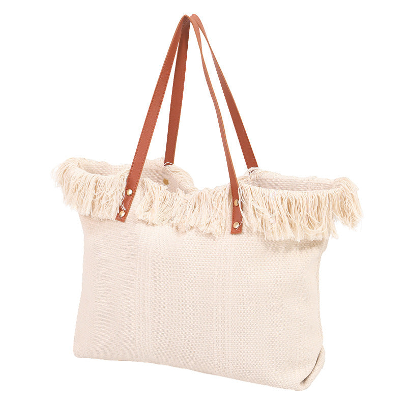 Strandtasche mit Auffälligem Fransenrand Brehn