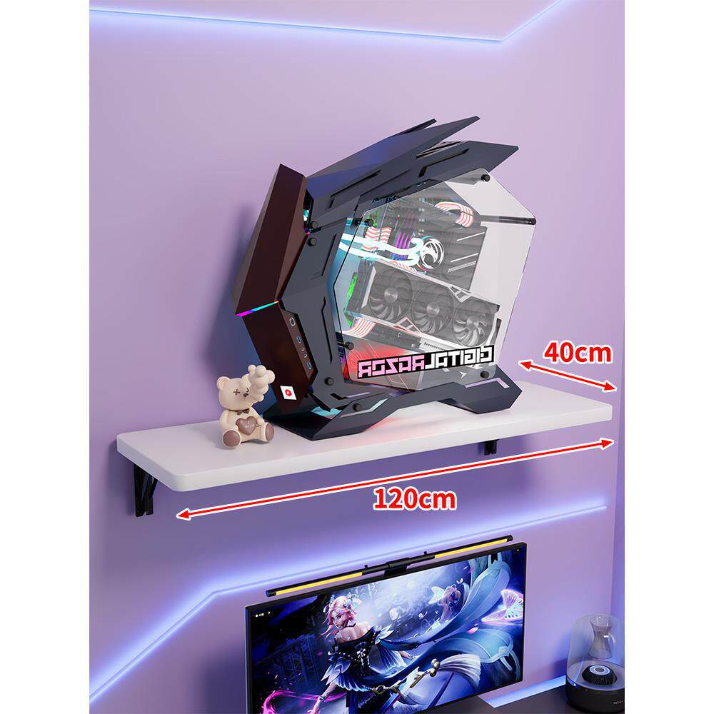 Wandmontage-Schwimmregal für Mid-Tower-Gaming-PC mit verstärkten Halterungen