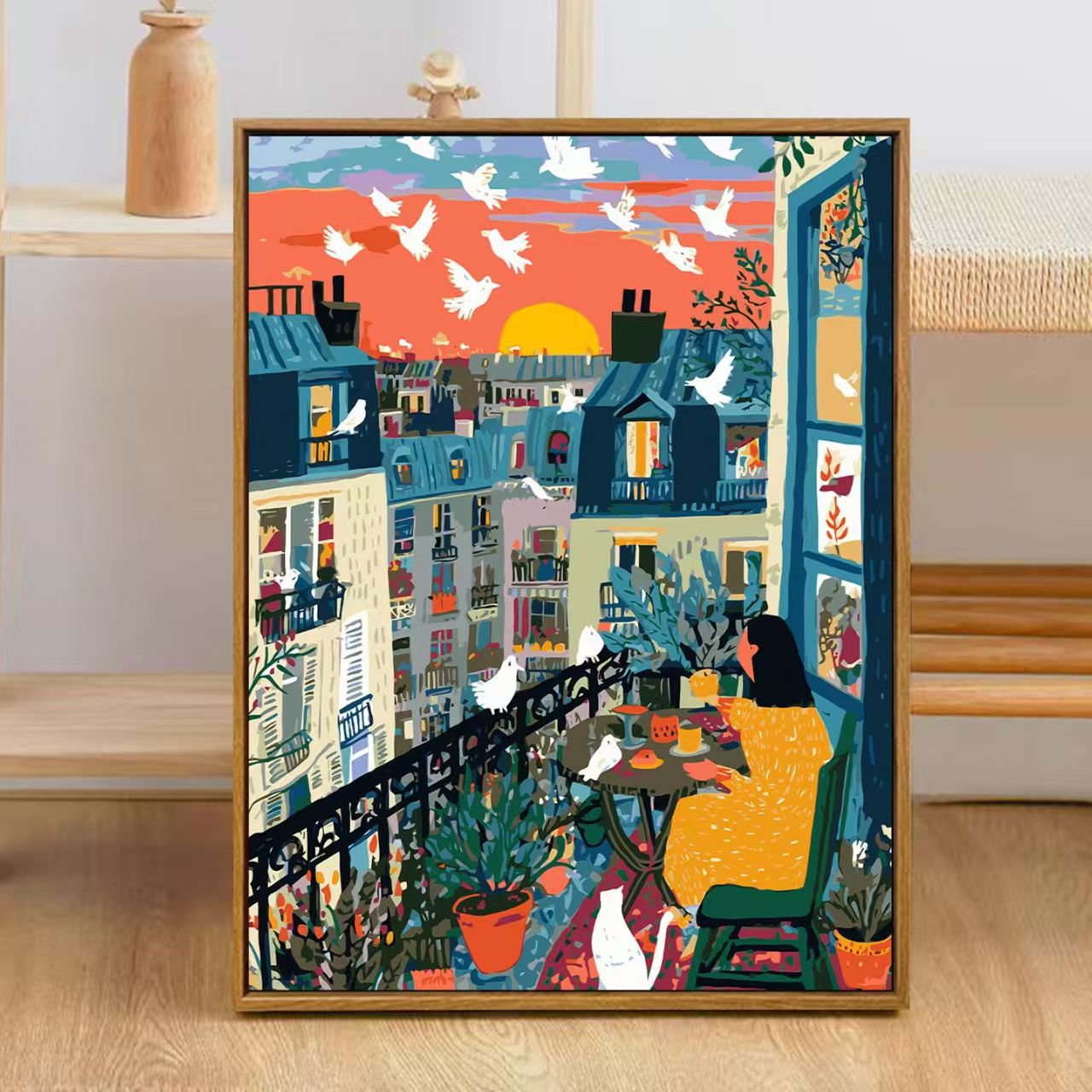 Bunte Stadt Skyline Kunstdruck Brehn