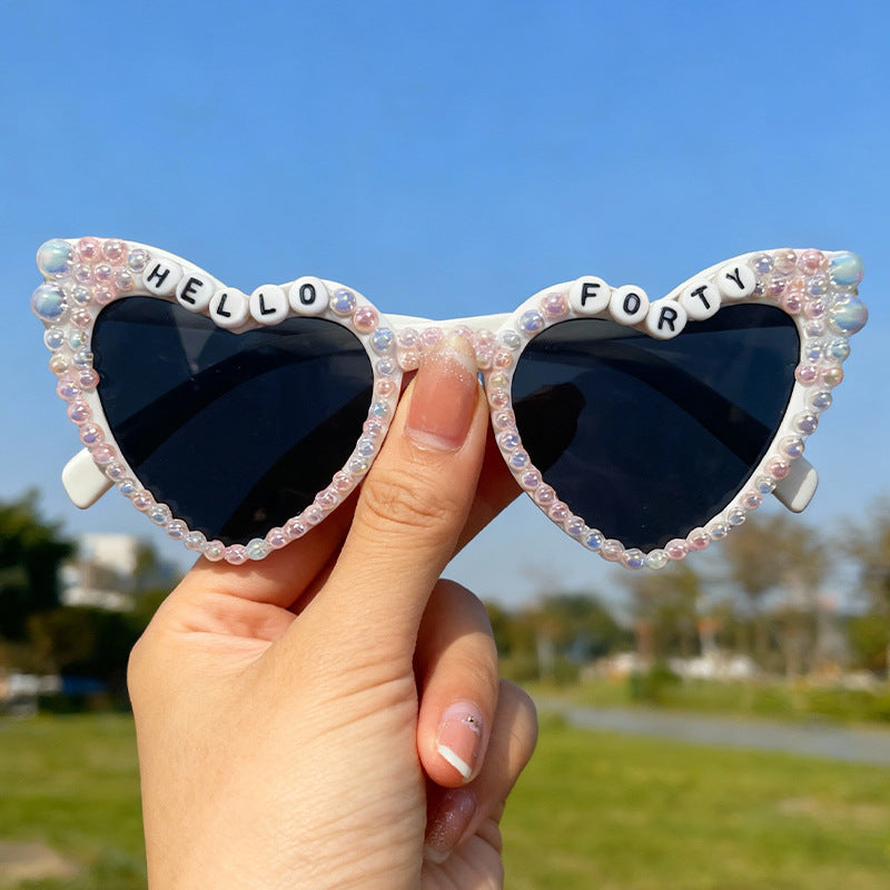 Perlenverzierte Cat-Eye-Sonnenbrille Brehn