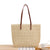 Elegante Bast-Handtasche mit Ledergriffen Brehn
