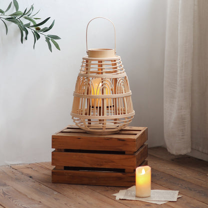 Handgefertigte Rattan-Laterne Brehn
