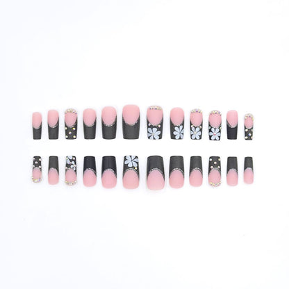 Glamouröses Floral- und Strass-Nagelkunst-Set