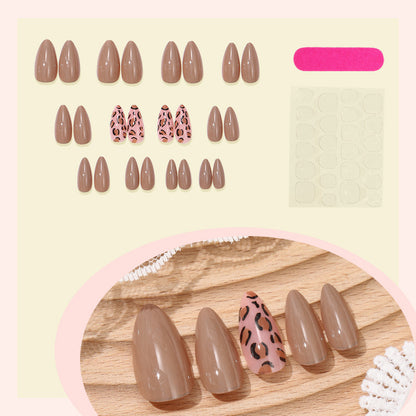 Kreatives Tierdruck Press-On Nagelkunst Set Brehn