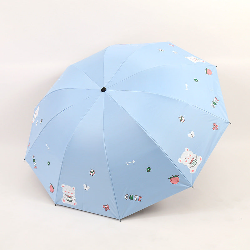 Damen Faltbarer Regenschirm mit verspieltem Bärendesign Brehn