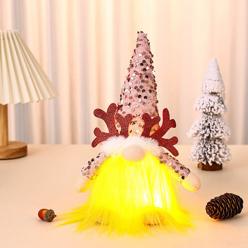 Dekorative Weihnachtsgnom Figur mit LED-Beleuchtung Brehn
