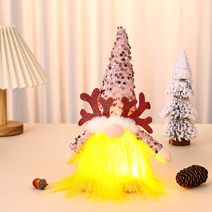 Dekorative Weihnachtsgnom Figur mit LED-Beleuchtung Brehn