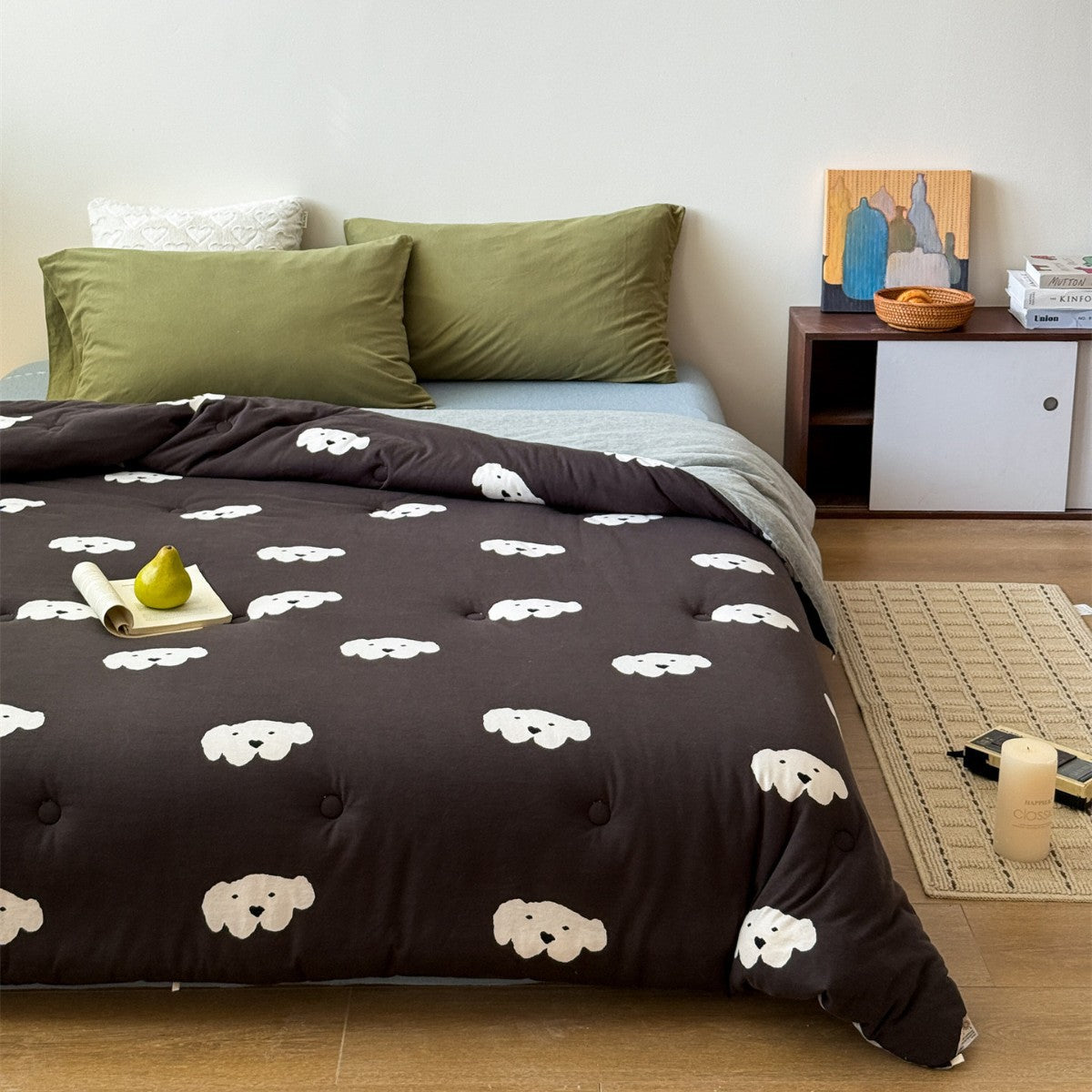 Gepolsterte Futon‑Matratzenauflage mit niedlichem Katzenmuster