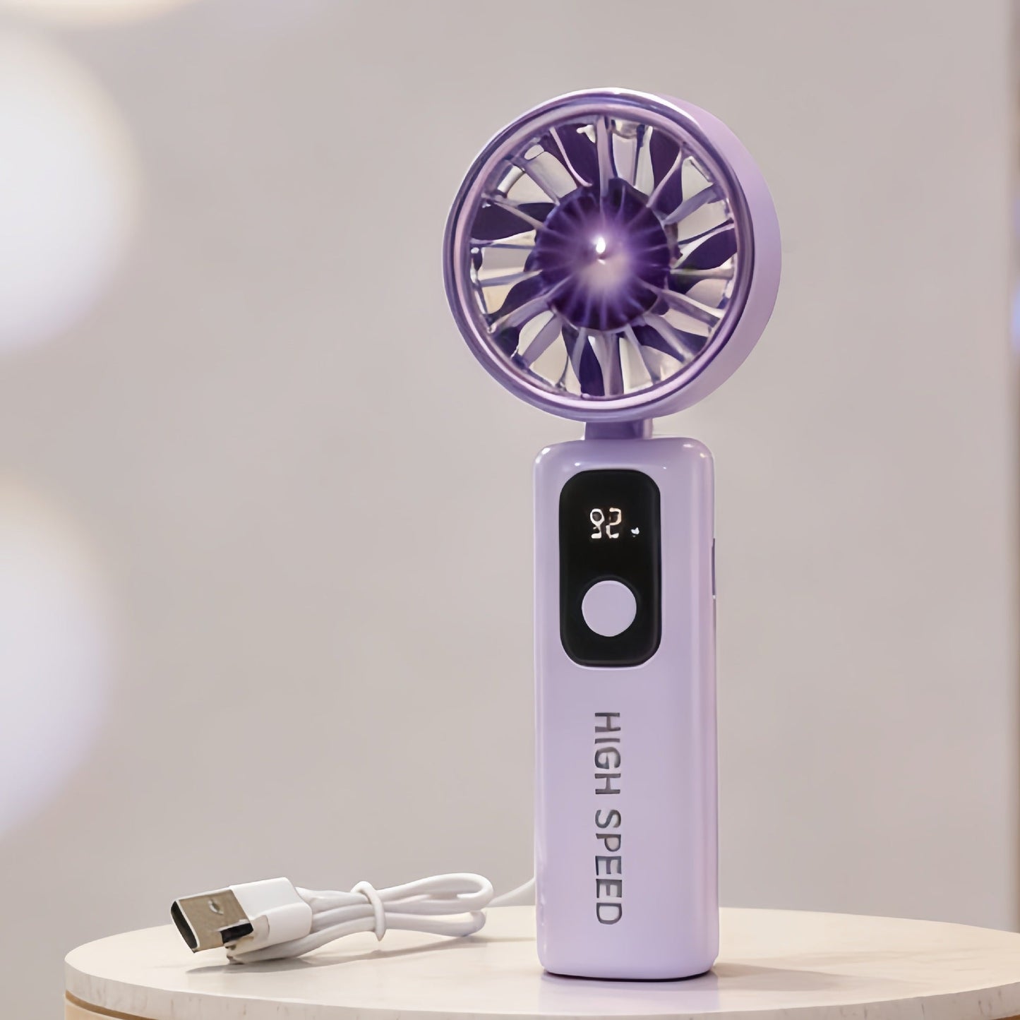 Damen tragbarer Mini-Ventilator mit digitaler Temperaturanzeige Brehn