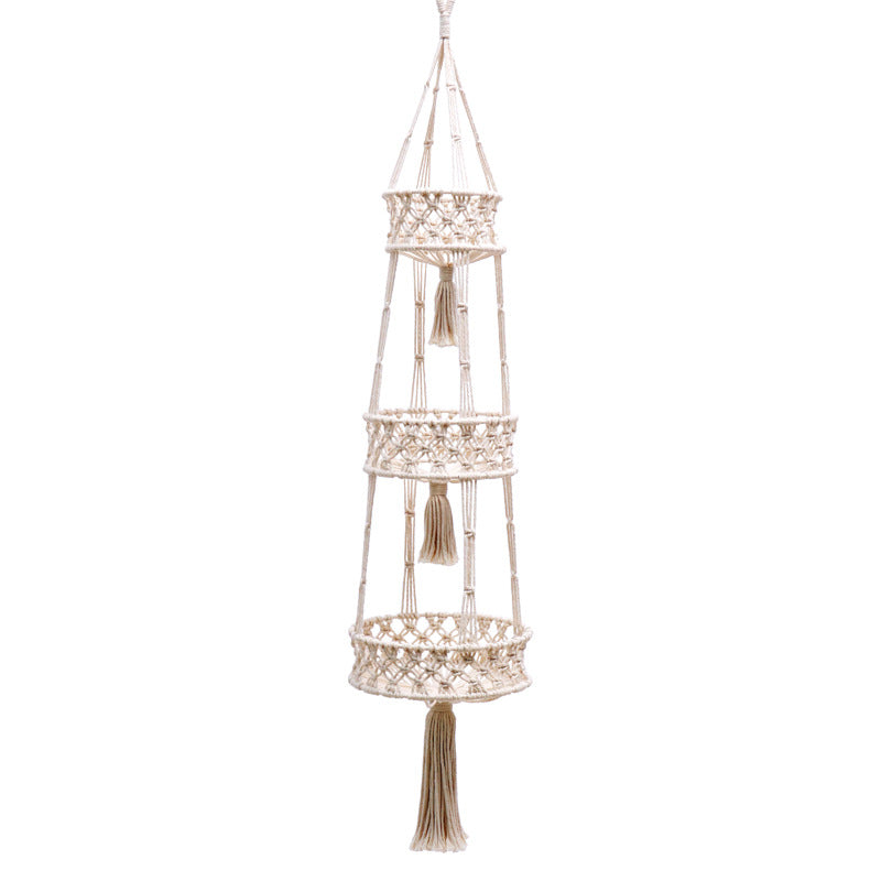 Drei-Tier Macramé Hängender Pflanzenhalter