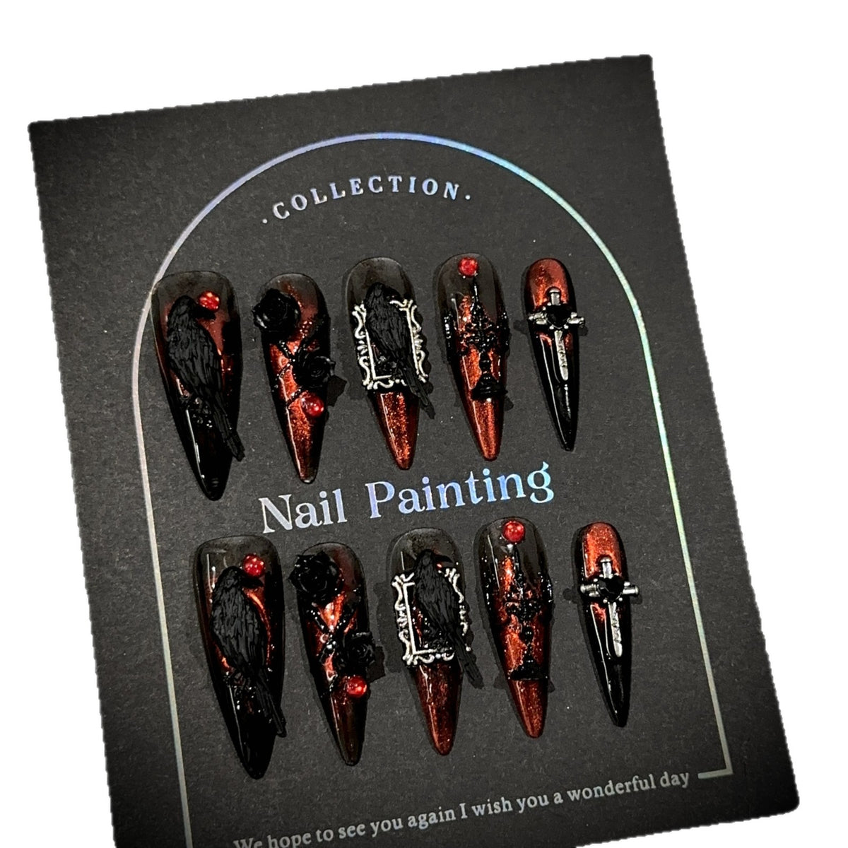 Gothic-inspiriertes Press-On Nagelset