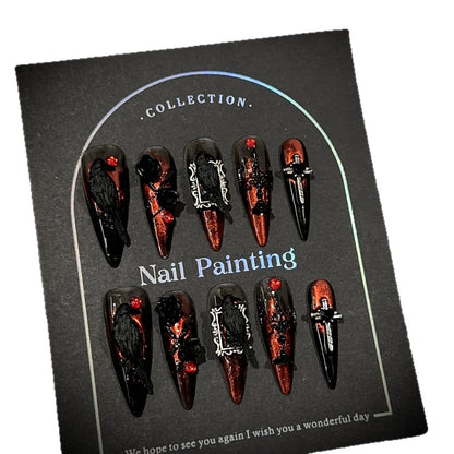 Gothic-inspiriertes Press-On Nagelset