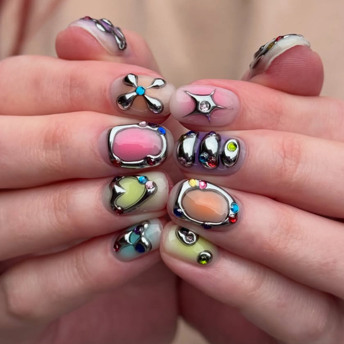 Dekorative Schmuck-geschmückte Druck-Nagelkunst