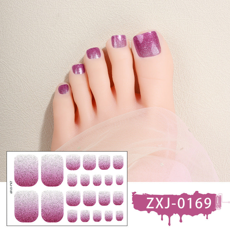 Glitter Gradient Zehennagel-Wickel