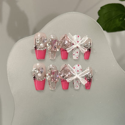 Jewel-Embellished Press-On Nail Set