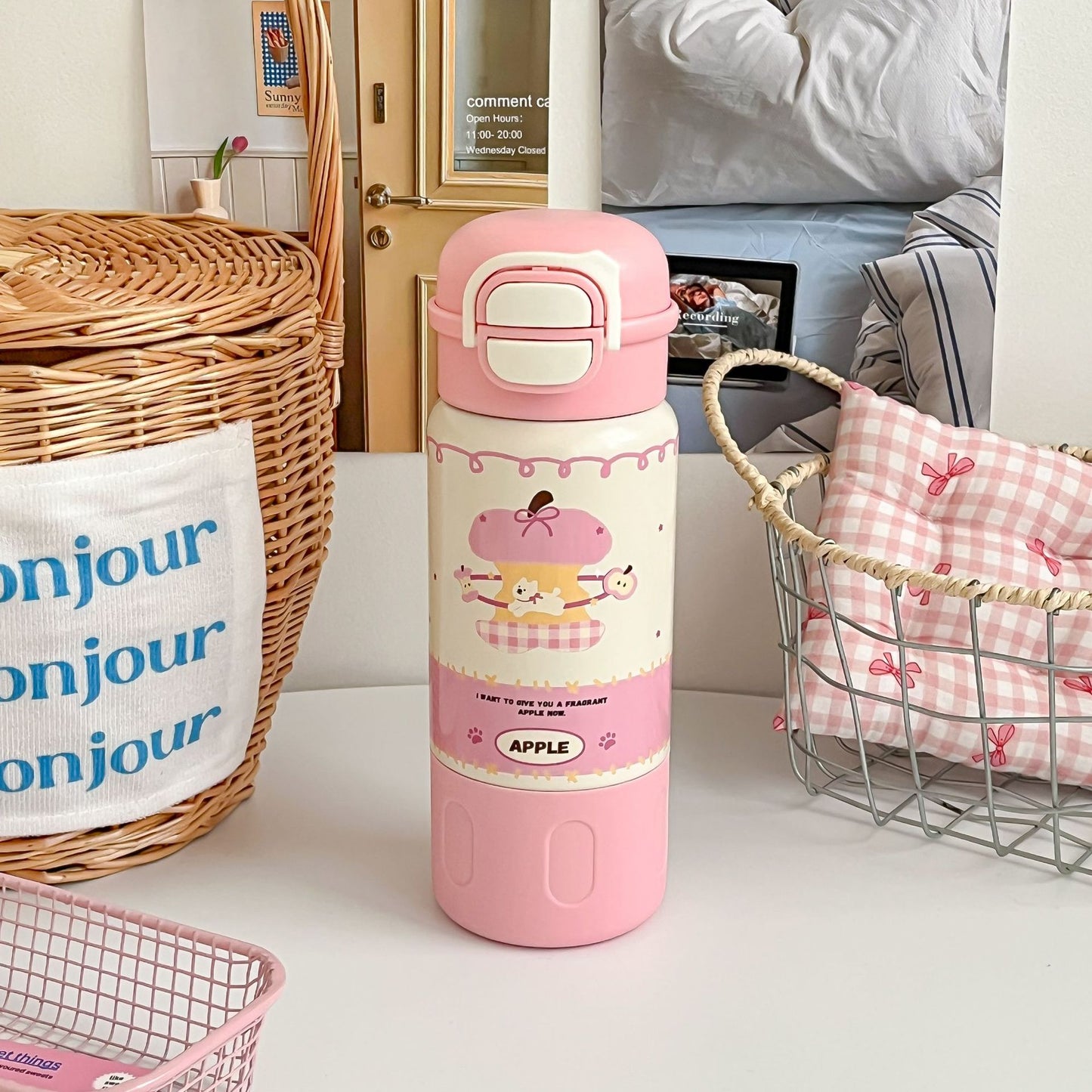 Damen Isolierte Trinkflasche mit fröhlichem Hundedesign Brehn