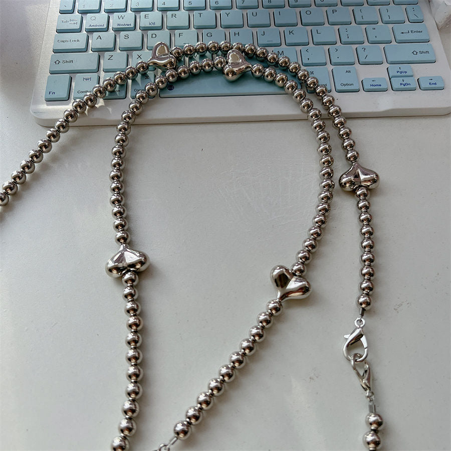 Stylische Herz-Akzent Perlen-Brillenband Brehn