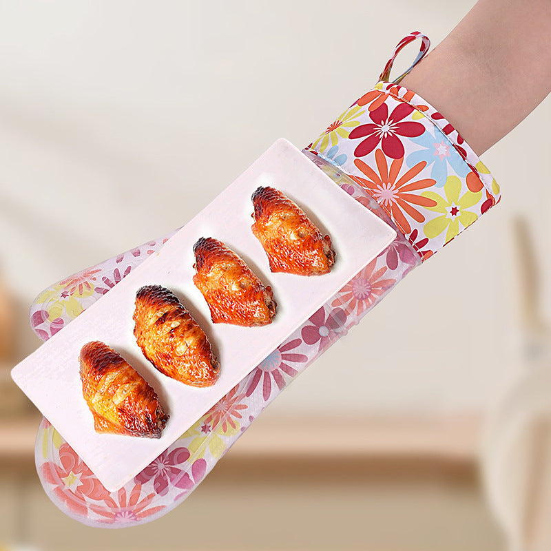Florales Muster Silikon Ofenhandschuh
