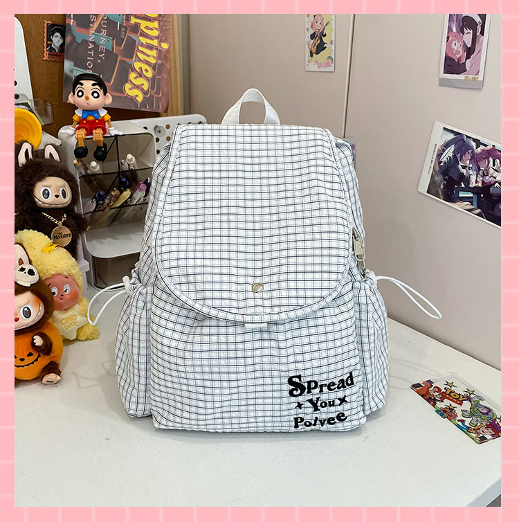 Karierter leichter Schulrucksack