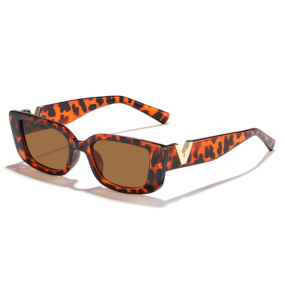 Damen modische quadratische Sonnenbrille mit goldenen Akzenten Brehn