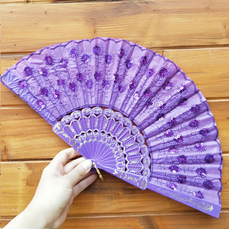 Damen hochwertiger Spitzenfächer mit kunstvollen floralen Motiven Brehn