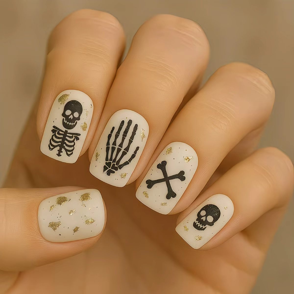 Kreatives Skelett-Nagelkunstdesign Brehn
