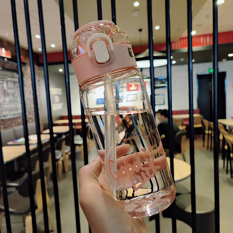 Damen Ergonomische Trinkflasche mit integriertem Strohhalm Brehn