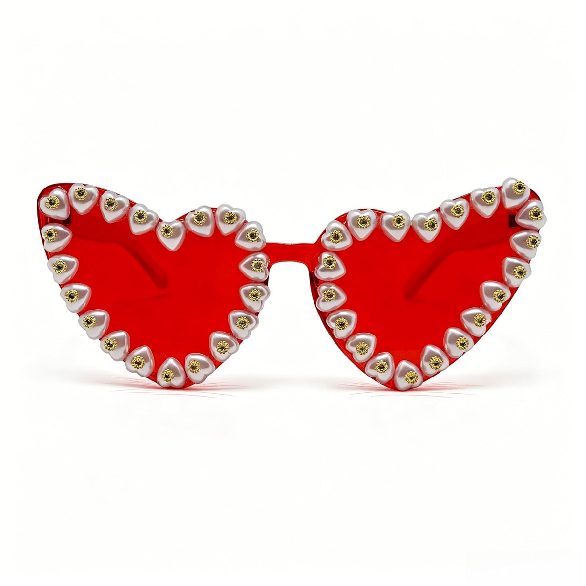 Damen Herzförmige Sonnenbrille mit extravaganten Schmuckdetails Brehn