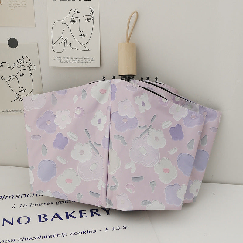 Damen Faltbarer Regenschirm mit stilvollem Blumendesign Brehn