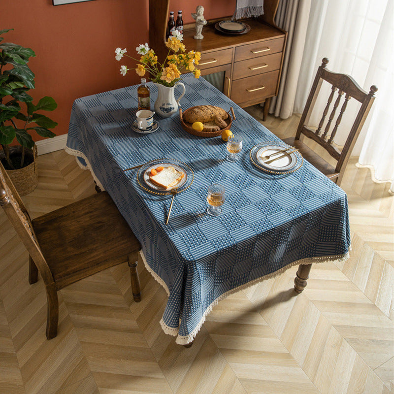 Strukturierte Karierte Tischdecke