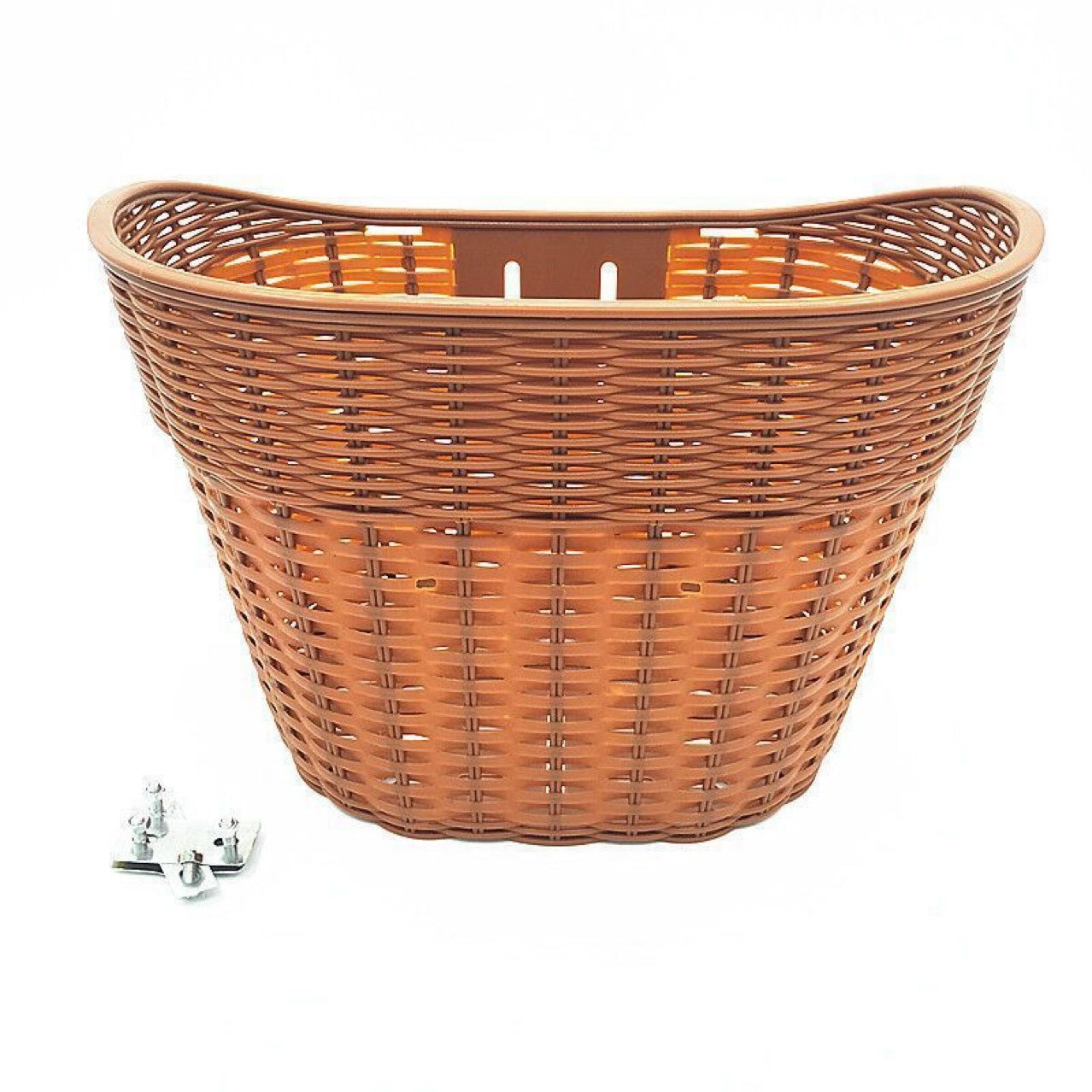 gewebter Rattan-Stil PVC Fahrrad-Frontkorb mit Schnellverschluss-Montage Brehn