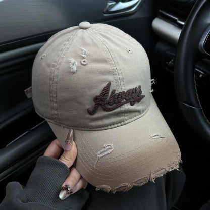 Damen Distressed Graphic Baseball Cap Brehn