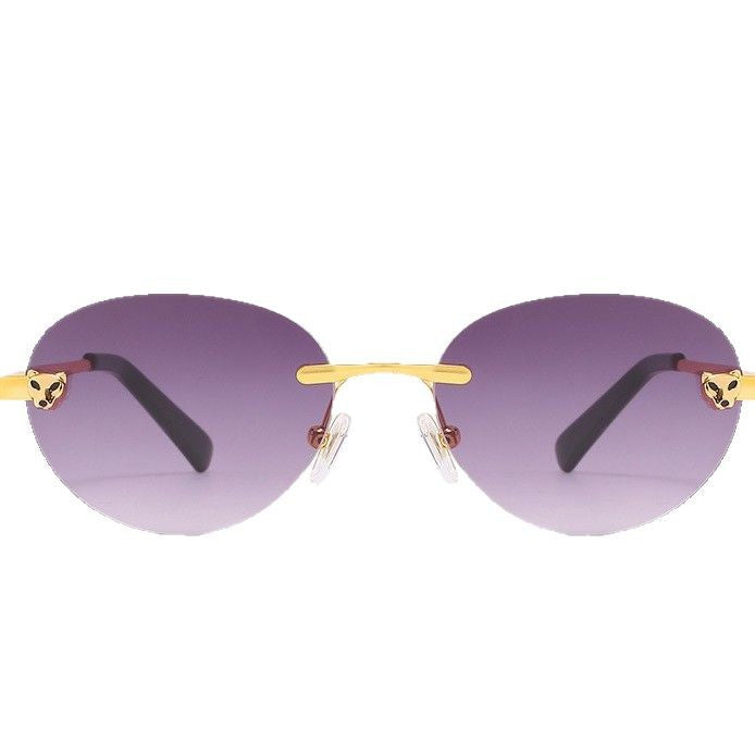 Damen ovale Sonnenbrille mit luxuriösen metallischen Akzenten Brehn